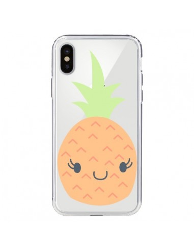 Coque iPhone X et XS Ananas Pineapple Fruit Transparente - Claudia Ramos