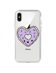 Coque iPhone X et XS Donuts Heart Coeur Violet...