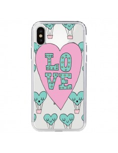 Coque iPhone X et XS Love Nuage Montgolfier Transparente...