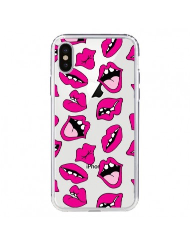 Coque iPhone X et XS Lèvres Lips Bouche Kiss Transparente - Claudia Ramos