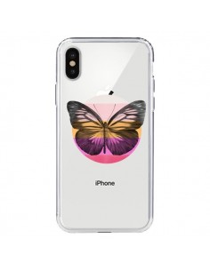 Coque iPhone X et XS Papillon Butterfly Transparente -...
