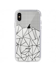 Coque iPhone X et XS Lignes Grille Grid Abstract Noir...