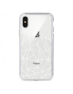 Coque iPhone X et XS Lignes Grilles Grid Abstract Blanc...