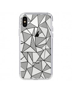 Coque iPhone X et XS Lignes Grilles Triangles Grid...