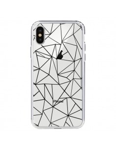 Coque iPhone X et XS Lignes Triangles Grid Abstract Noir...