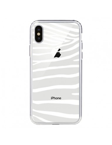 Coque iPhone X et XS Zebre Zebra Blanc Transparente - Project M