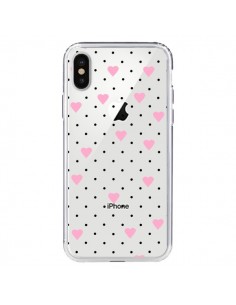 Coque iPhone X et XS Point Coeur Rose Pin Point Heart...