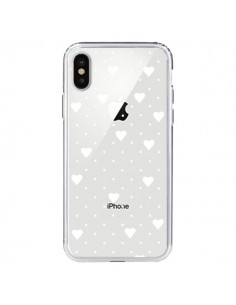 Coque iPhone X et XS Point Coeur Blanc Pin Point Heart...