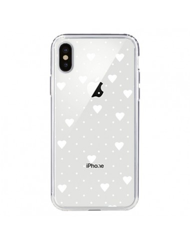 Coque iPhone X et XS Point Coeur Blanc Pin Point Heart Transparente - Project M