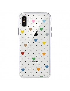 Coque iPhone X et XS Point Coeur Coloré Pin Point Heart...