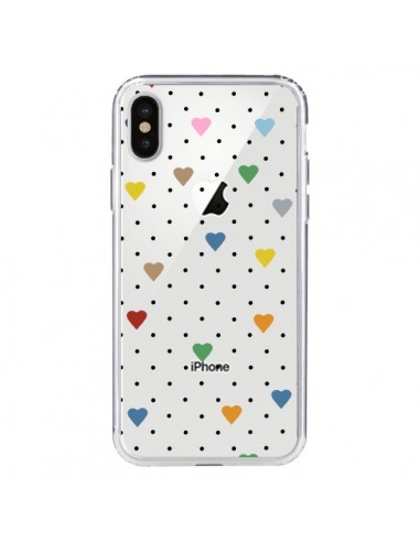 Coque iPhone X et XS Point Coeur Coloré Pin Point Heart Transparente - Project M