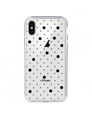 Coque iPhone X et XS Point Noir Pin Point Transparente - Project M