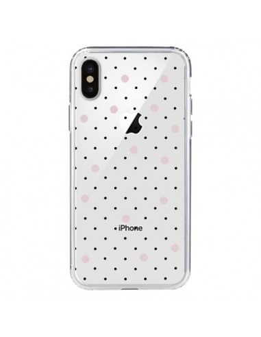 Coque iPhone X et XS Point Rose Pin Point Transparente - Project M