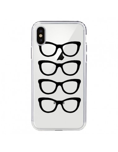 Coque iPhone X et XS Sunglasses Lunettes Soleil Noir Transparente - Project M