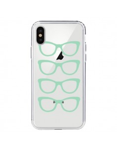 Coque iPhone X et XS Sunglasses Lunettes Soleil Mint Bleu...