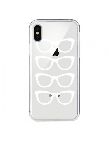 Coque iPhone X et XS Sunglasses Lunettes Soleil Blanc Transparente - Project M