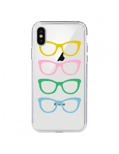 Coque iPhone X et XS Sunglasses Lunettes Soleil Couleur Transparente - Project M
