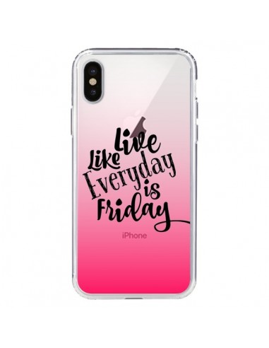 Coque iPhone X et XS Everyday Friday Vendredi Live Vis Transparente - Ebi Emporium