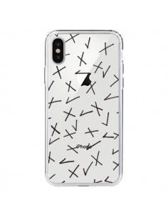 Coque iPhone X et XS Cross Croix Check Transparente - Ebi...