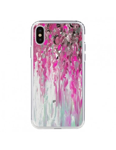 Coque iPhone X et XS Tempête Rose Transparente - Ebi Emporium