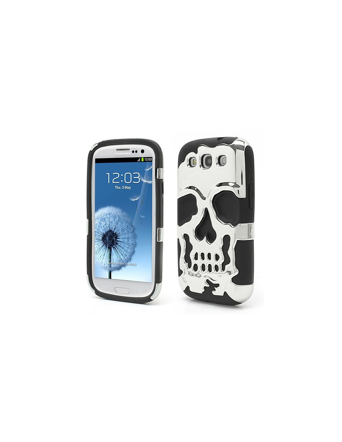 Coque Squelette Tête de Mort Miroir pour Samsung Galaxy S3