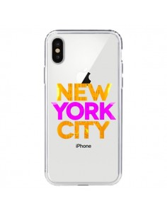 Coque iPhone X et XS New York City NYC Orange Rose...
