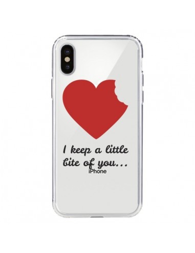 Coque iPhone X et XS I keep a little bite of you Love Heart Amour Transparente - Julien Martinez