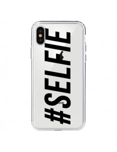 Coque iPhone X et XS Hashtag Selfie Transparente -...