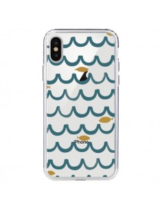Coque iPhone X et XS Poisson Fish Water Transparente -...