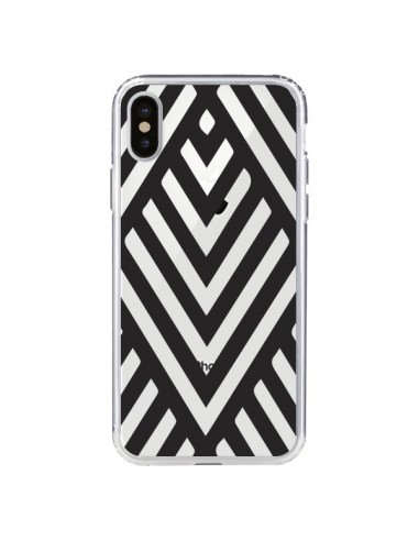 Coque iPhone X et XS Geometric Azteque Noir Transparente - Dricia Do