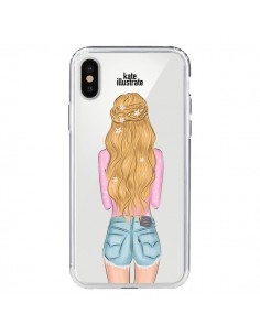 Coque iPhone X et XS Blonde Don't Care Transparente -...
