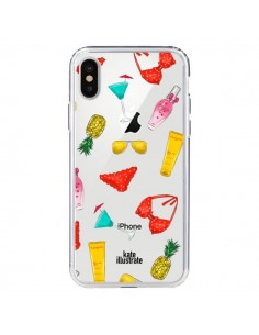 Coque iPhone X et XS Summer Essentials Ete Essentiel...