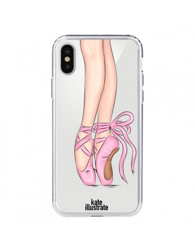 Coque iPhone X et XS Ballerina Ballerine Danse Transparente - kateillustrate