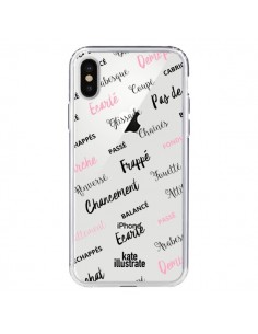 Coque iPhone X et XS Ballerina Ballerine Mots...