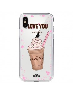 Coque iPhone X et XS I love you More Than Coffee Glace...