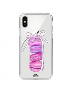 Coque iPhone X et XS Macarons Pink Purple Rose Violet...