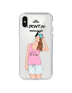 Coque iPhone X et XS I Don't Do Mornings Matin...