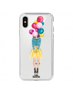 Coque iPhone X et XS Girls Balloons Ballons Fille...