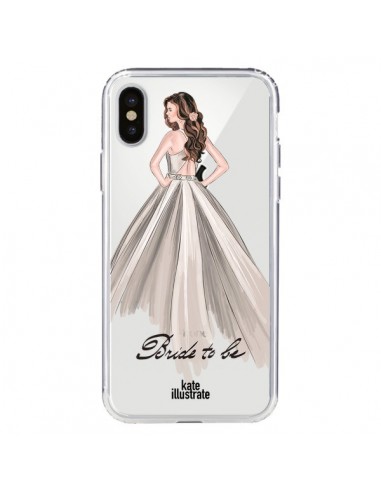 Coque iPhone X et XS Bride To Be Mariée Mariage Transparente - kateillustrate