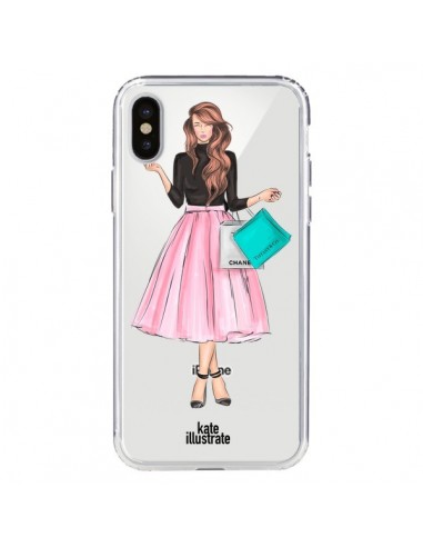 Coque iPhone X et XS Shopping Time Transparente - kateillustrate