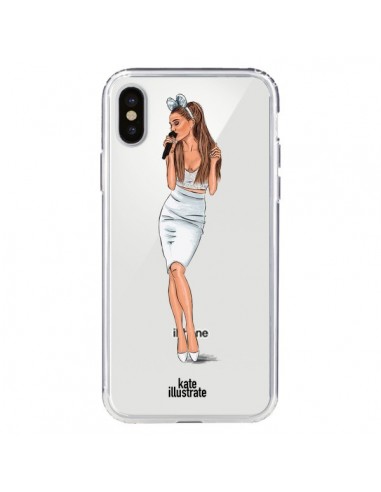 Coque iPhone X et XS Ice Queen Ariana Grande Chanteuse Singer Transparente - kateillustrate