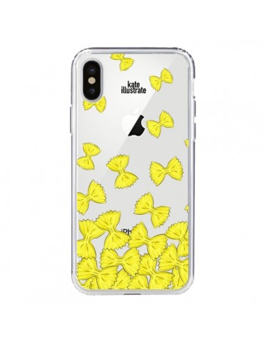 Coque iPhone X et XS Italian Pasta Pates Italiennes Transparente - kateillustrate