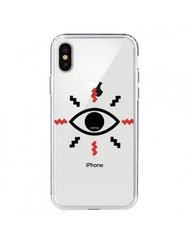 Coque iPhone X et XS Eye I See You Oeil Transparente - Koura-Rosy Kane