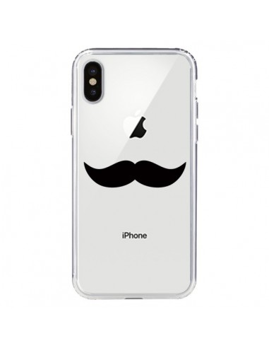 Coque iPhone X et XS Moustache Movember Transparente - Laetitia