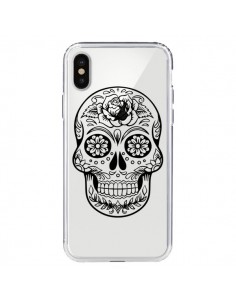 Coque iPhone X et XS Tête de Mort Mexicaine Noir...
