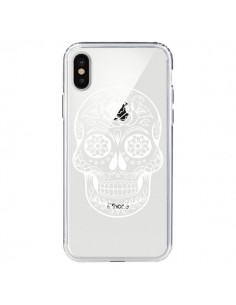 Coque iPhone X et XS Tête de Mort Mexicaine Blanche...