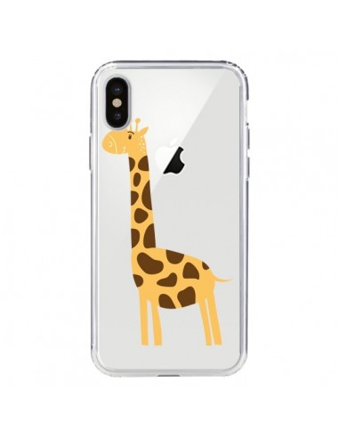 Coque iPhone X et XS Girafe Giraffe Animal Savane Transparente - Petit Griffin