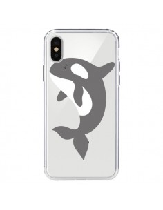 Coque iPhone X et XS Orque Orca Ocean Transparente -...