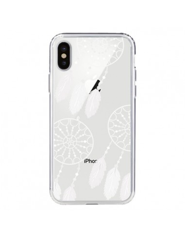 Coque iPhone X et XS Attrape Rêves Blanc Dreamcatcher Triple Transparente - Petit Griffin