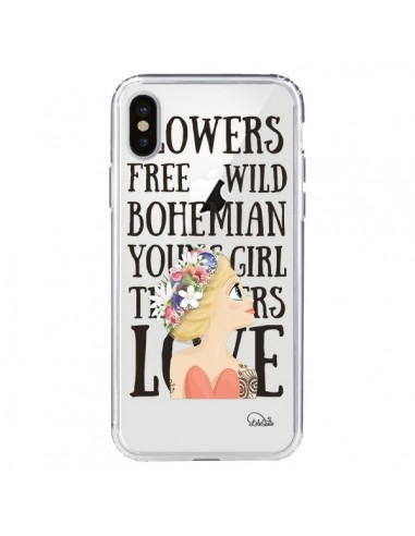 Coque iPhone X et XS Flowers Love Transparente - Lolo Santo